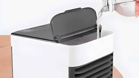 Ventilador port&aacute;til con purificador de aire de Carrefour