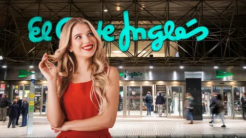 Mujer con vestido rojo en El Corte Ingl&eacute;s