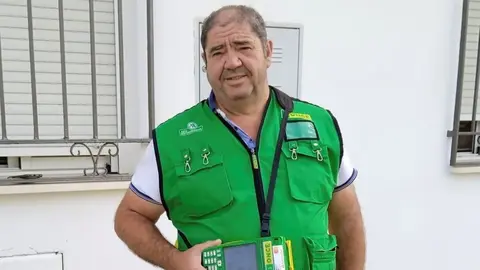 Javier Mill&aacute;n, vendedor de la ONCE en Villa del R&iacute;o