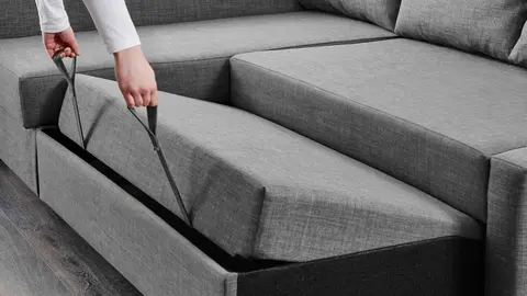 Sof&aacute;-cama con chaiselongue y almacenaje Friheten de Ikea