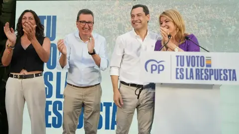 Juanma Moreno ha participado en un mitin en Huelva