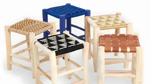 Banco de madera y piel RIAD de El Corte Ingl&eacute;s