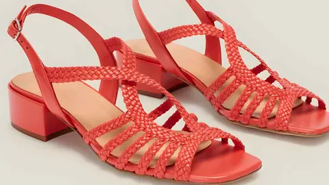 Sandalias de tac&oacute;n Rac&oacute; de piel trenzada Naguisa de El Corte Ingl&eacute;s