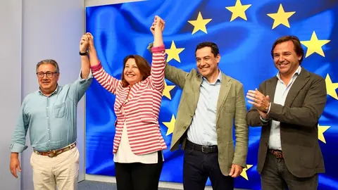 Juanma Moreno no ha ocultado su felicidad tras el resultado en las europeas