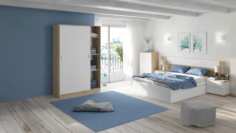 Armario ropero Ayala de color blanco y roble de Leroy Merlin