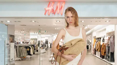 Bolso shopper de paja de H&M