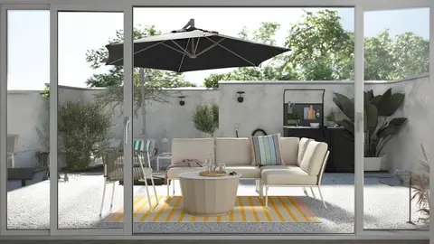 Sombrilla colgante con base Hisso