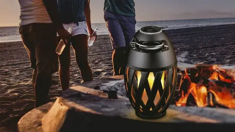 L&aacute;mpara de mesa exterior Blop con altavoz y bluetooth inal&aacute;mbrico de Leroy Merlin