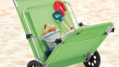 Tumbona de playa y carrito de transporte de Lidl