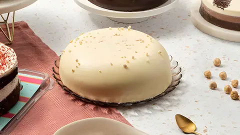 Tarta crema avellana blanca de Mercadona