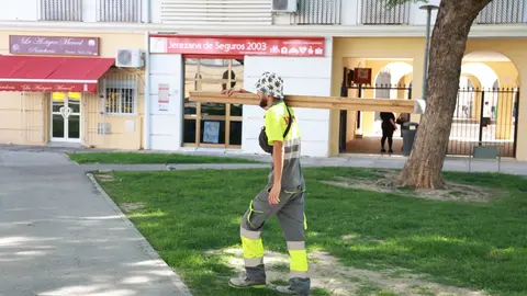 Obras en la Plaza Madrid de Jerez | Cristo Garc&iacute;a