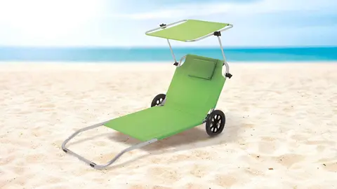 Tumbona de playa y carrito de transporte de Lidl