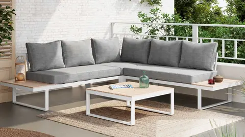 Set de porche Clara de aluminio blanco para 5 personas de Leroy Merlin