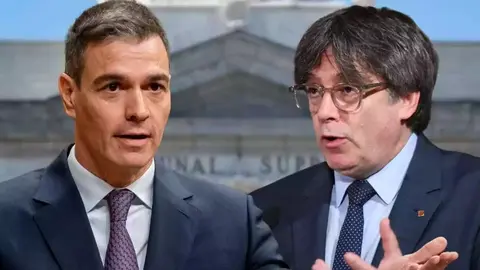 Pedro S&aacute;nchez, junto a su aliado Carles Puigdemont