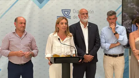 La prresidenta de la Diputaci&oacute;n de C&aacute;diz, Almudena Mart&iacute;nez, durante su intervenci&oacute;n