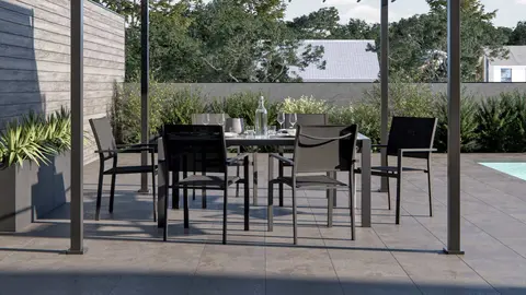 Conjunto de jard&iacute;n Aquila II-Lisbon extensible de aluminio para 6 comensales