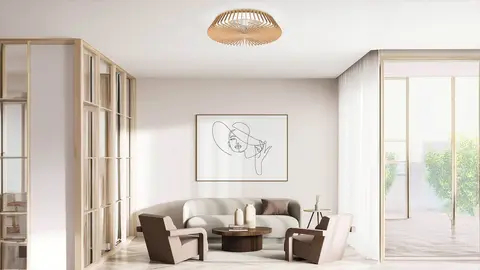 Ventilador de techo con luz motor DC Himalaya de madera