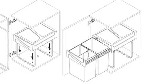 Cubos de Basura con fijaci&oacute;n Inferior para Cocina