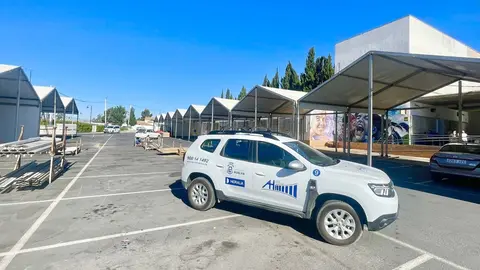 El recinto ferial de La Orden se prepara para las fiestas de la Virgen de la Cinta