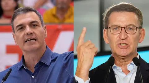 Pedro S&aacute;nchez y Alberto N&uacute;&ntilde;ez Feij&oacute;o