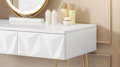 Tocador Maquillaje con Espejo y Luz LED EUGAD