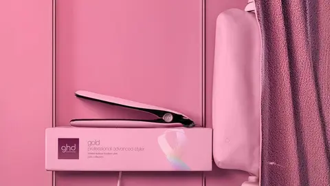 Plancha de pelo profesional para alisar, rizar y crear ondas ghd gold pink