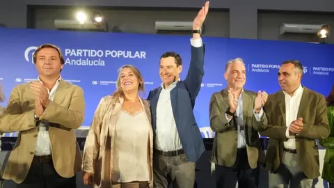 Juanma Moreno, duante un acto en Las Gabias