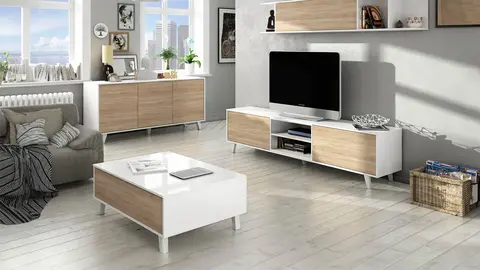 Mesa de centro elevable Zaiken blanco