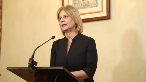 Mar&iacute;a Jos&eacute; Garc&iacute;a-Pelayo durante su intervenci&oacute;n | Cristo Garc&iacute;a