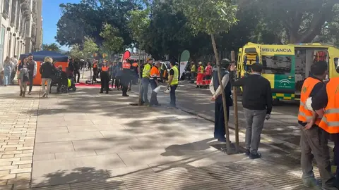 Imagen de archivo de un simulacro de emergencia realizado en la estaci&oacute;n del Metro de M&aacute;laga en el Centro
