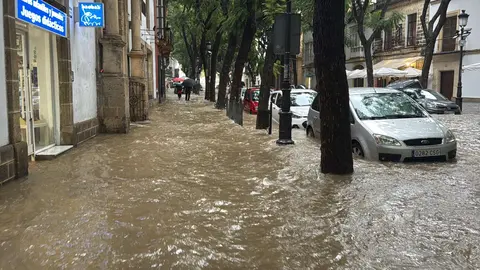 La calle Porvera inundada