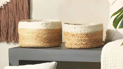 Set de 3 cestas de yute natural Boho Tajori de Carrefour