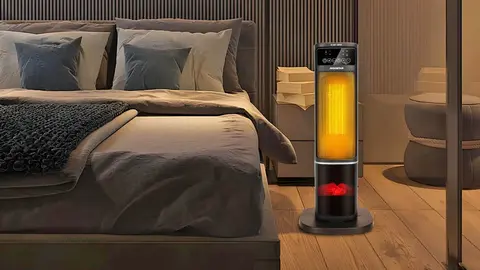 Calefactor Cer&aacute;mico con Im&aacute;genes de Chimenea 3D Aigostar