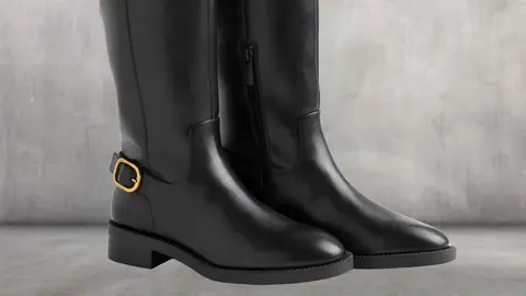 Botas altas con hebilla decorativa y cierre de cremallera en liso Parfois