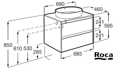 Mueble de ba&ntilde;o con lavabo Alpine ROCA de madera nogal