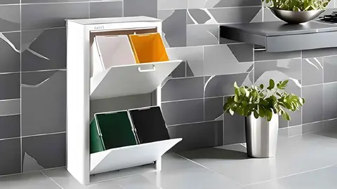 Cubo de basura y reciclaje lacado CUBEK de Carrefour