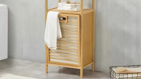 Cesto de ropa sucia de bamb&uacute; Rendalen en casa en Leroy Merlin