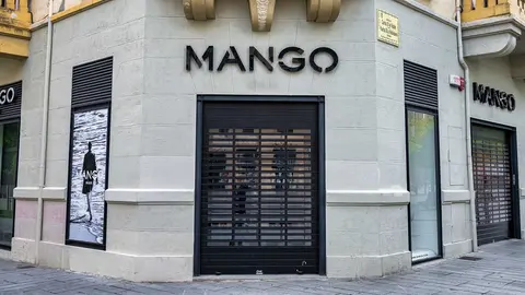 Pamplona, Spain- May 19, 2024: The entrance to Mango Man in Pamplona
