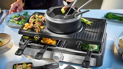 Raclette grill con fondue de 1400 W Silver Crest de Lidl