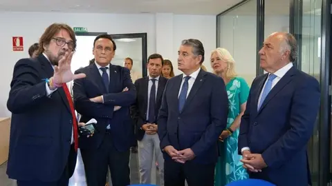 Antonio Sanz y G&oacute;mez Villamandos, durante la inauguraci&oacute;n de la nueva sede del CADE en Algeciras