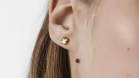 Pendientes Good Vibes tr&eacute;bol de cuatro hojas de oro amarillo de Tous