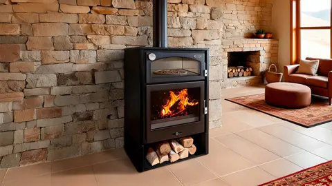 Estufa de le&ntilde;a con horno MASTER FIRE