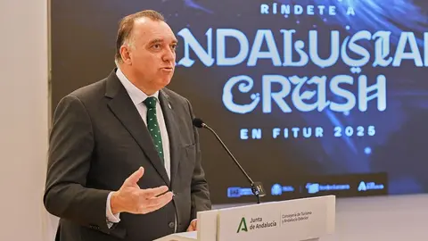 Arturo Bernal, durante la presentaci&oacute;n de la campa&ntilde;a de Andaluc&iacute;a en Fitur | Salvador L&oacute;pez Medina