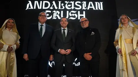 Juanma Moreno, durante la presentaci&oacute;n de la campa&ntilde;a