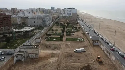 Vista a&eacute;rea del antiguo cementerio de San Jos&eacute; de C&aacute;diz