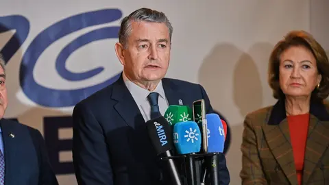 Antonio Sanz, durante su comparecencia en Sevilla