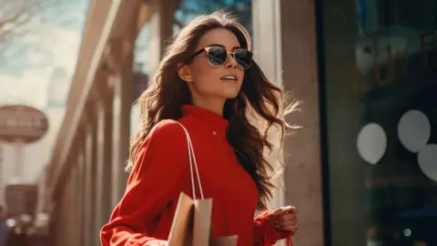 Una mujer a la moda con prendas de Sfera