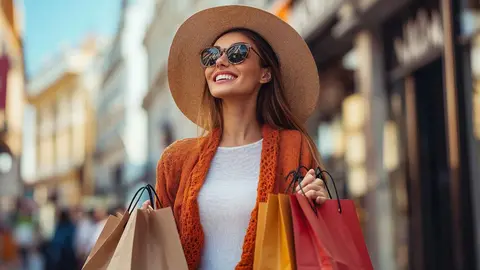 Una mujer con prendas de ropa de Stradivarius