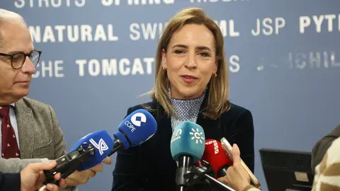 Almudena Mart&iacute;nez, durante la inauguraci&oacute;n del Centro de Proceso de Datos de la Diputaci&oacute;n de C&aacute;diz | Cristo Garc&iacute;a
