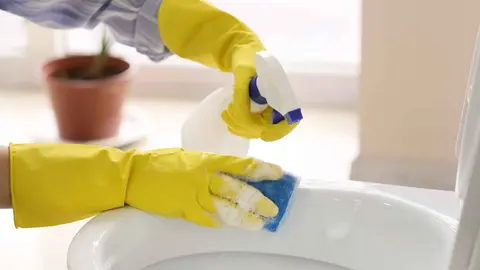 Limpieza de ba&ntilde;o con productos de Mercadona